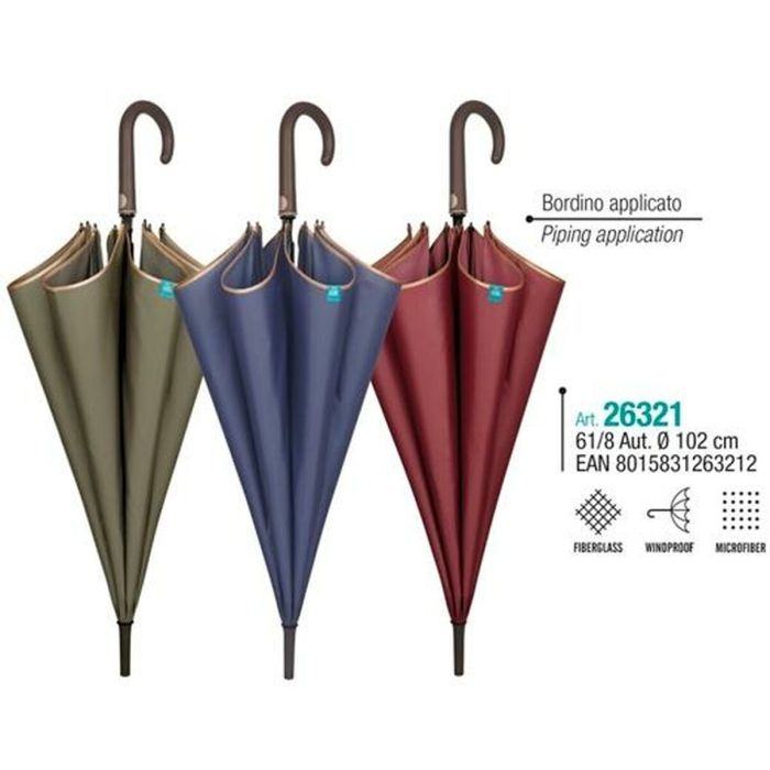 Paraguas Perletti 61/8 Liso Con ribete Microfibra 102 cm 1