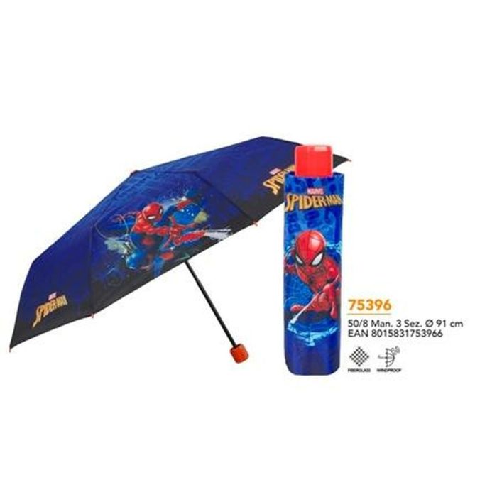 Paraguas Plegable Spider-Man Perletti Azul Ø 91 cm Infantil 1