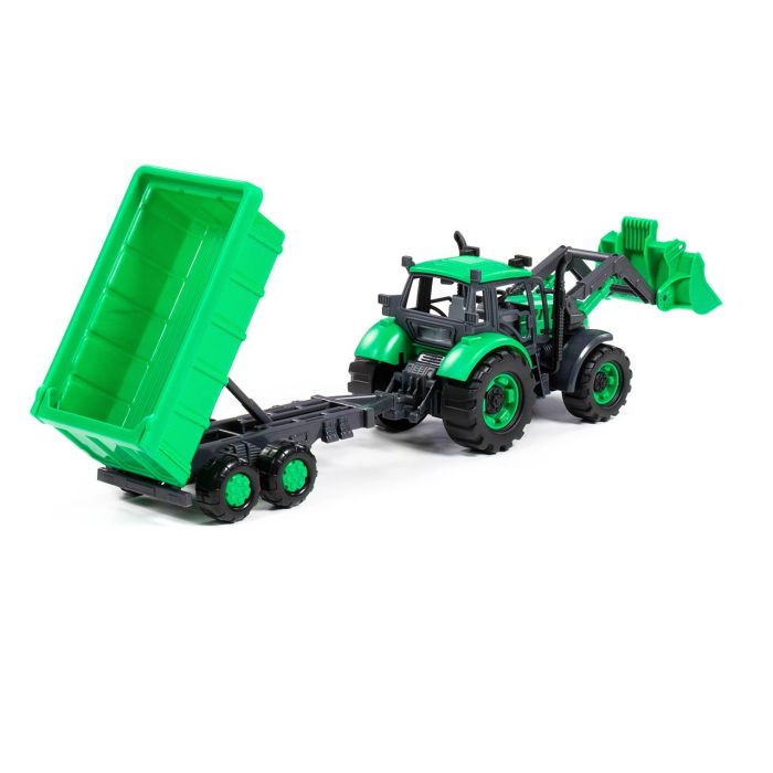 Tractor Verde Con Pala Y Remolque Wader 91840 3 Tractor Verde Con Pala Y Remolque Wader 91840 3