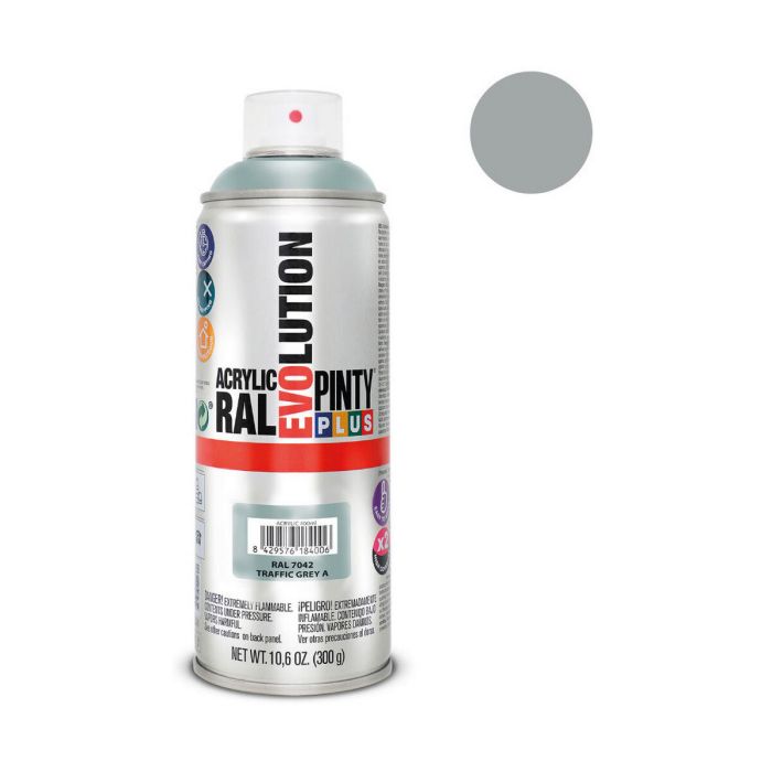 Pintura en spray Pintyplus Evolution RAL 7042 300 ml Traffic Grey 1