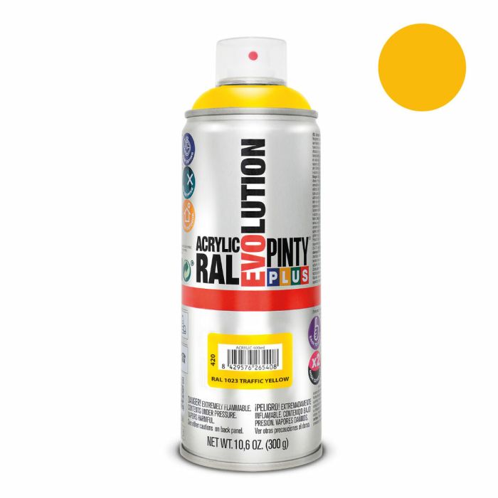 Pintura en spray Pintyplus Evolution RAL 1023 300 ml Traffic Yellow 1
