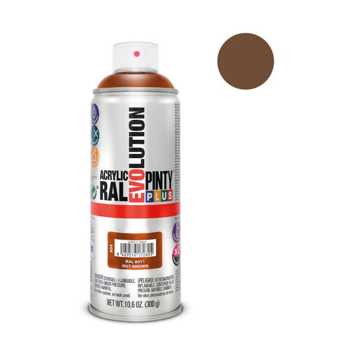 Pintura en spray Pintyplus Evolution RAL 8011 300 ml Nut Brown 1
