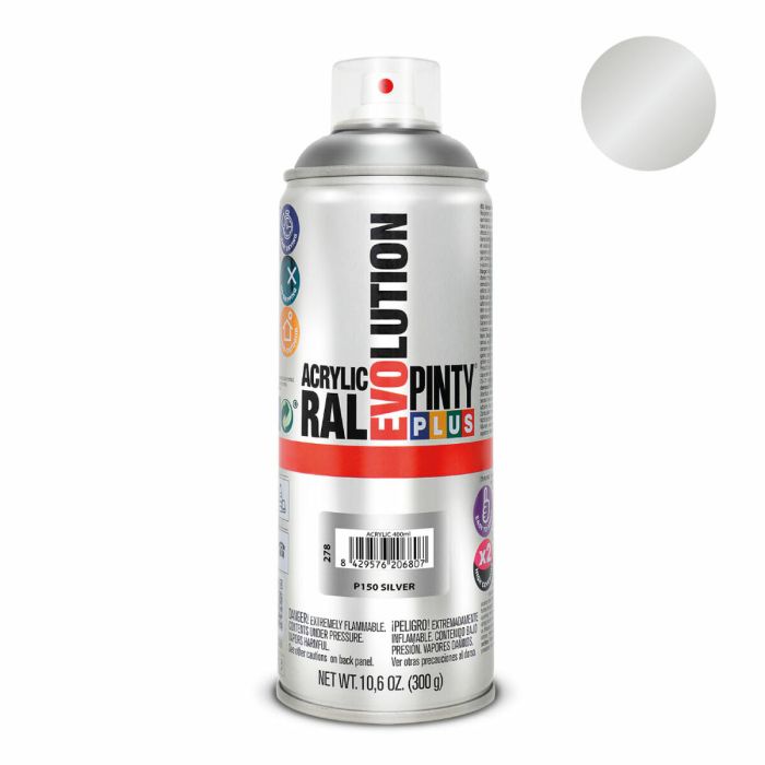 Pintura en spray Pintyplus Evolution P150 400 ml Plateado