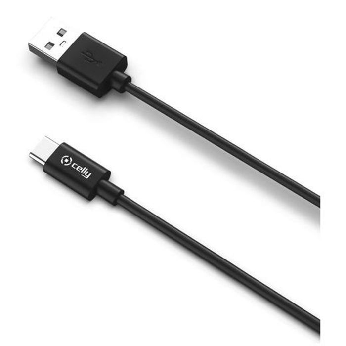 Cable USB-C a USB Celly USB-C 1 m Negro