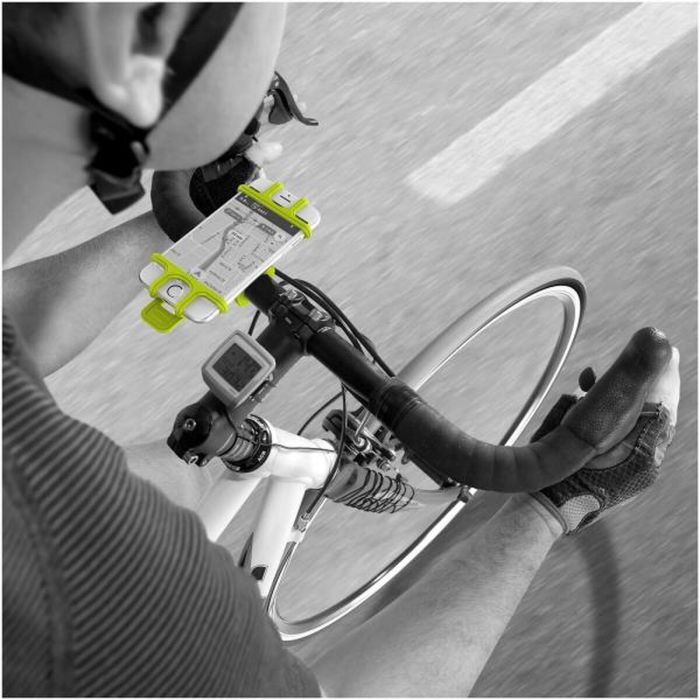 Soporte de Móvil para Bicicletas Celly EASYBIKEGN. Negro Verde Silicona Plástico 1
