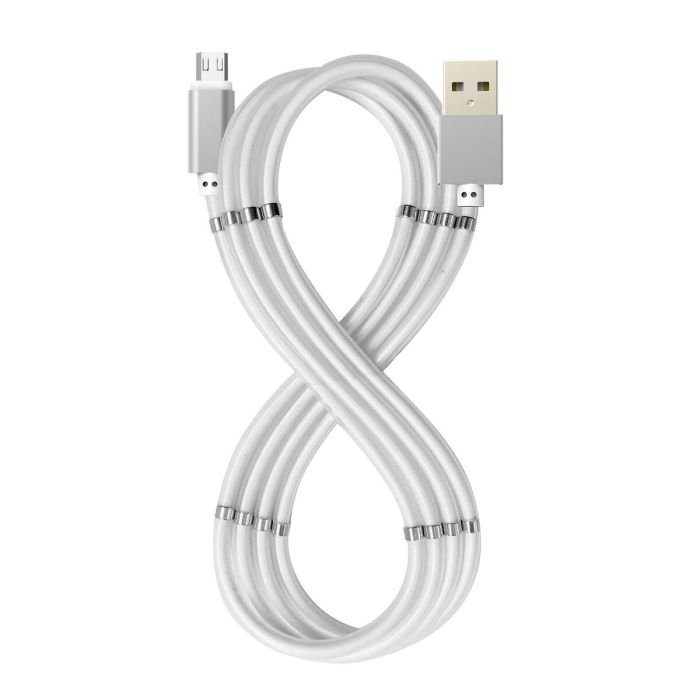 Cable USB a micro USB Celly USBMICROMAGWH Blanco 1 m