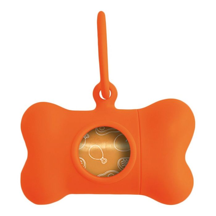 Dispensador de Bolsas para Mascotas United Pets Bon Ton Neon Perro Naranja (8 x 4,2 x 5 cm)