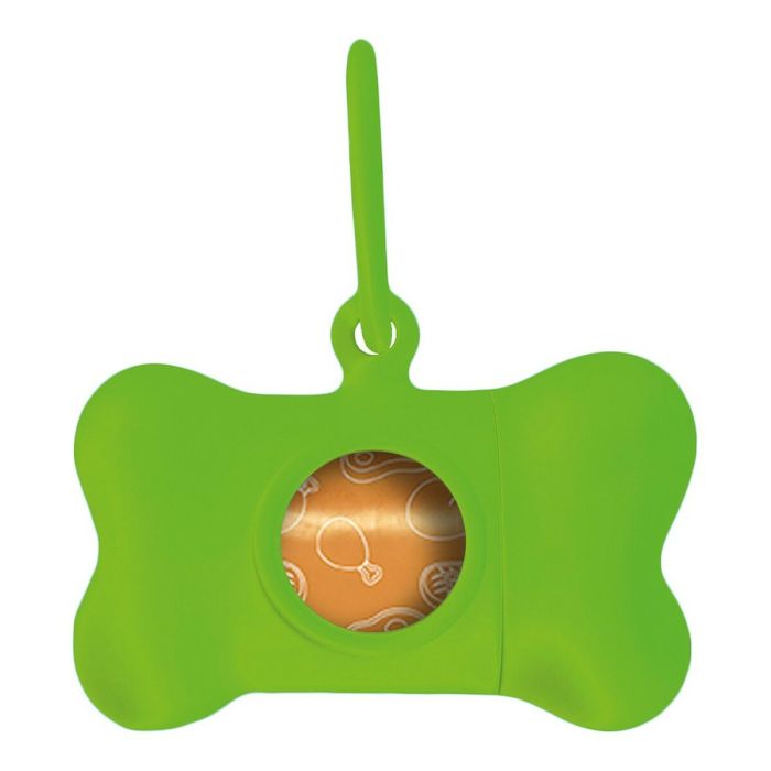 Dispensador de Bolsas para Mascotas United Pets Bon Ton Neon Perro Verde (8 x 4,2 x 5 cm)