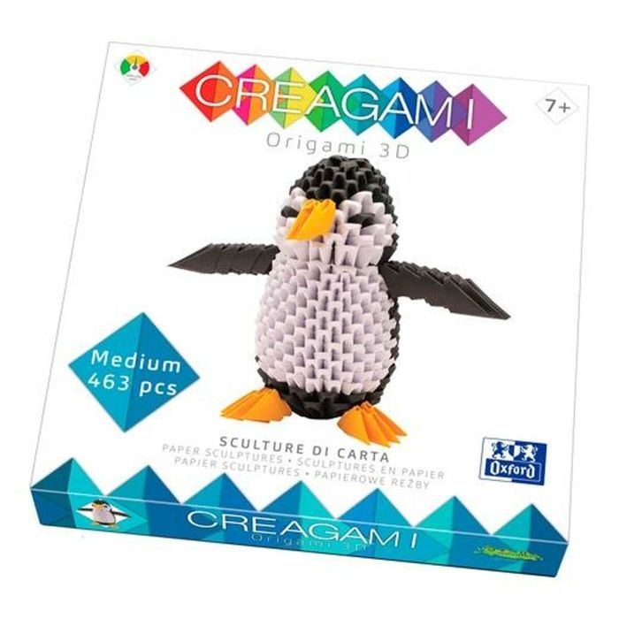 Juego de Manualidades con Papel Oxford Creagami 3D Pingüino
