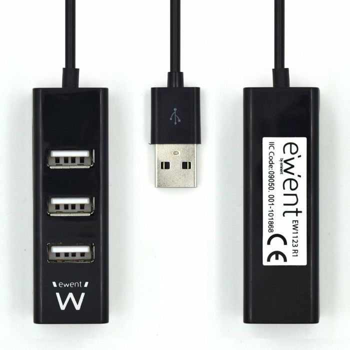 Hub USB Ewent EW1123 Negro 1