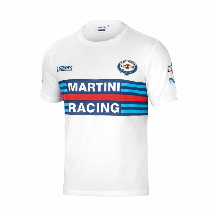 Camiseta de Manga Corta Sparco S01274MRBI1S Blanco