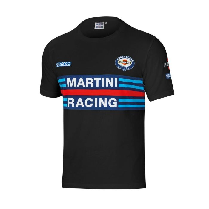 Camiseta de Manga Corta Sparco Martini Racing Negro S