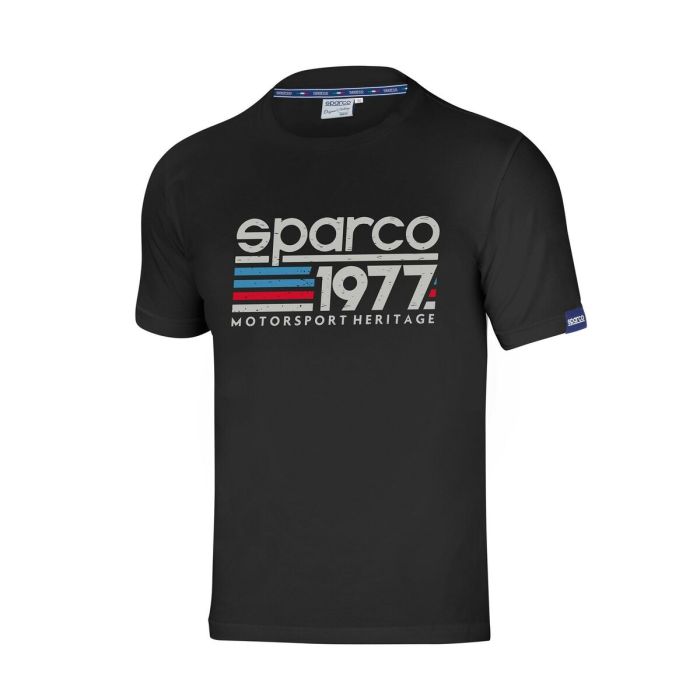 Camiseta de Manga Corta Hombre Sparco 1977 Negro M