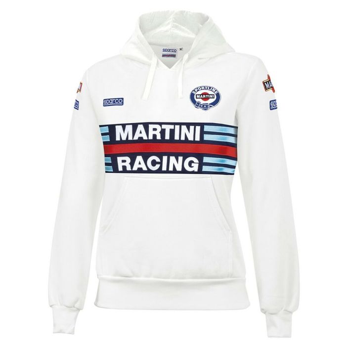 Sudadera con Capucha Mujer Sparco Martini Racing Blanco