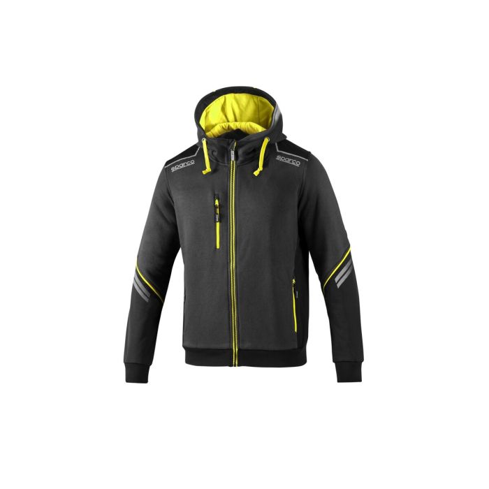 Sudadera con Capucha Hombre Sparco TW Amarillo Gris