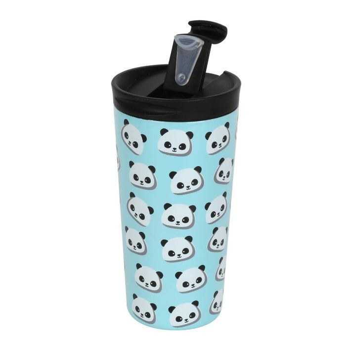 Taza Termo con Tapa iTotal Azul Oso Panda Doble pared Acero Inoxidable 350 ml 2