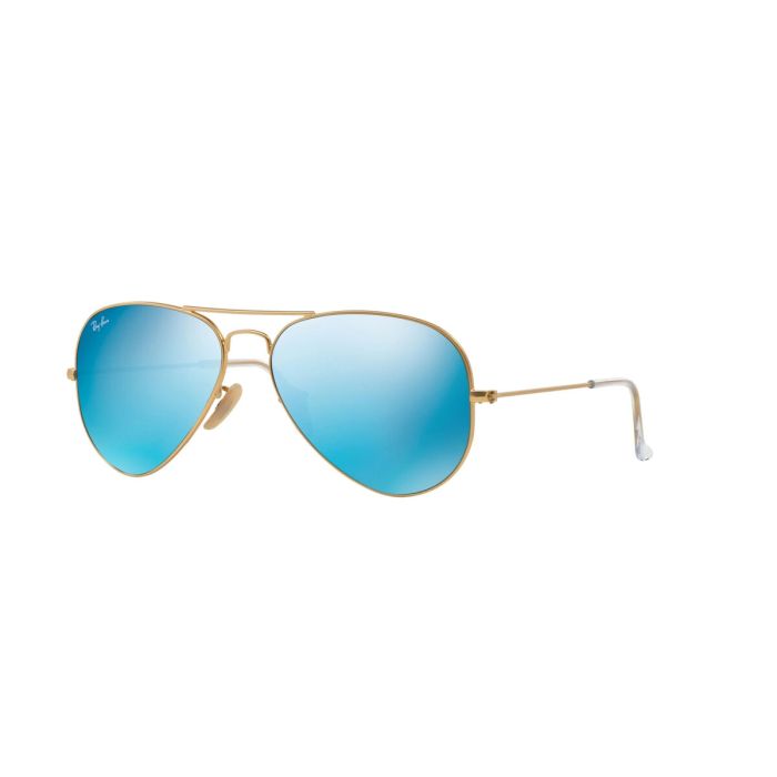 Rayban RB3025 112/17 Gafas de Sol Aviator Dorado Lente Azul Flash 58 mm