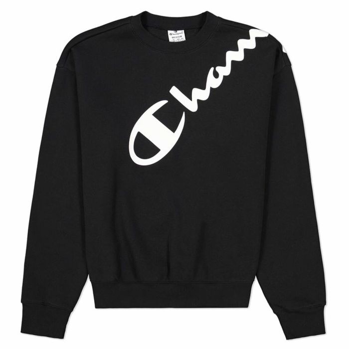 Sudadera sin Capucha Mujer Champion Diagonal Logo Negro