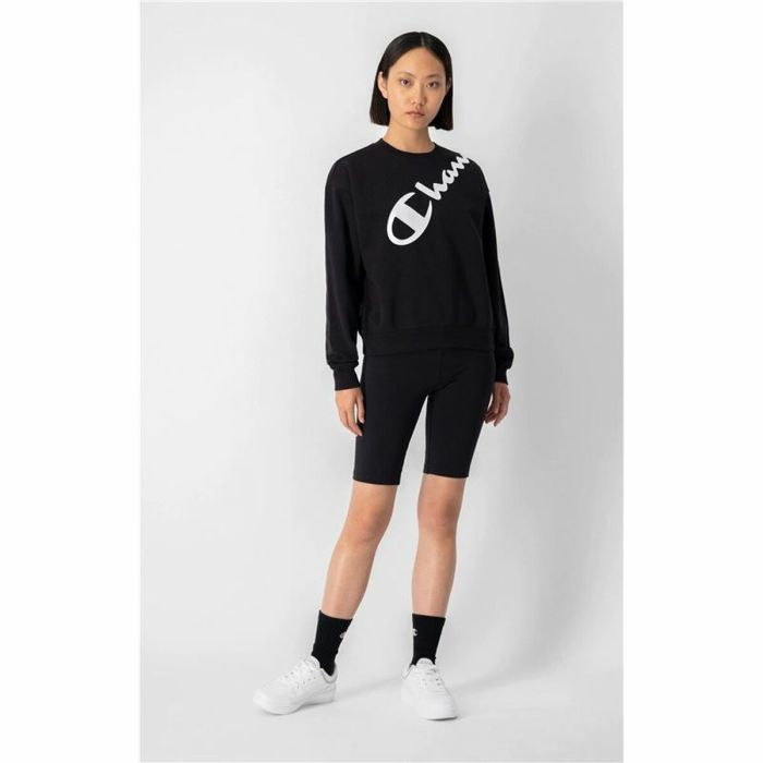 Sudadera sin Capucha Mujer Champion Diagonal Logo Negro 1