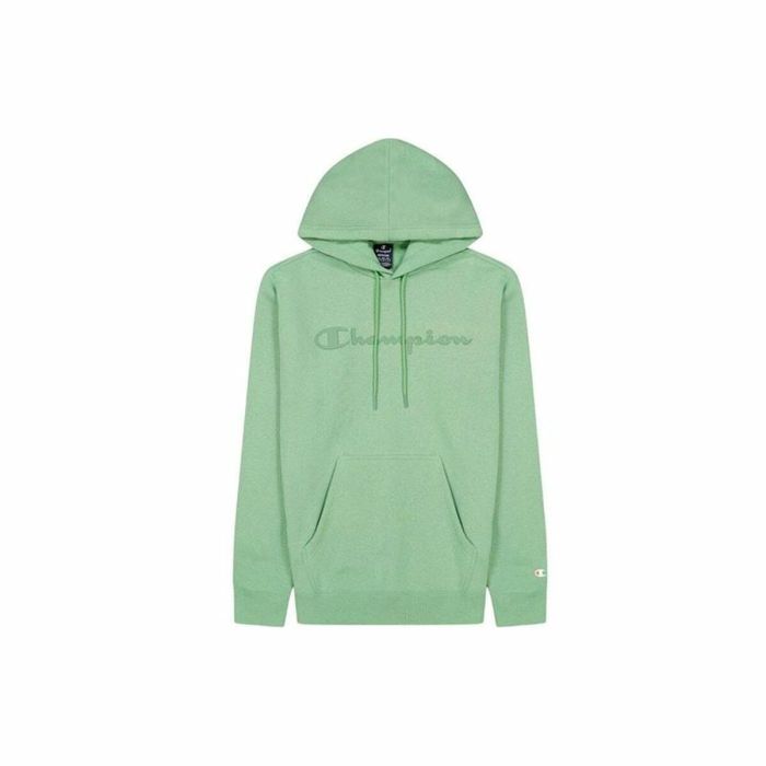 Sudadera con Capucha Hombre Champion Crewneck Blanco Verde limón