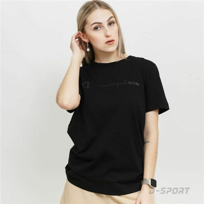 Camiseta de Manga Corta Mujer Champion Crewneck Negro