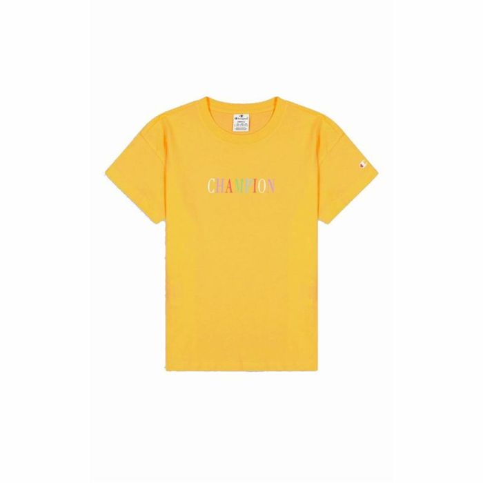 Camiseta de Manga Corta Mujer Champion Crewneck Croptop Amarillo 4