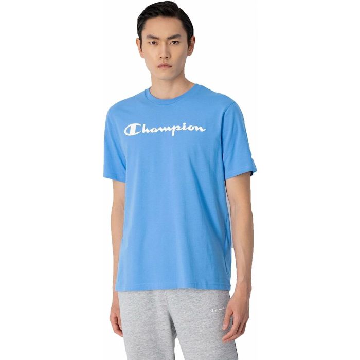 Camiseta de Manga Corta Hombre Champion Crewneck Azul 8