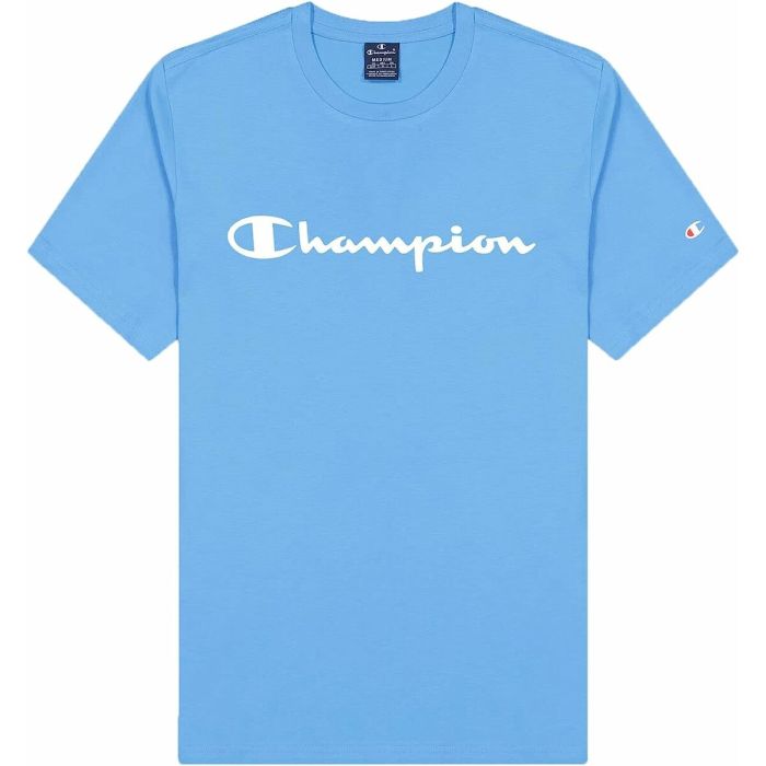 Camiseta de Manga Corta Hombre Champion Crewneck Azul 6