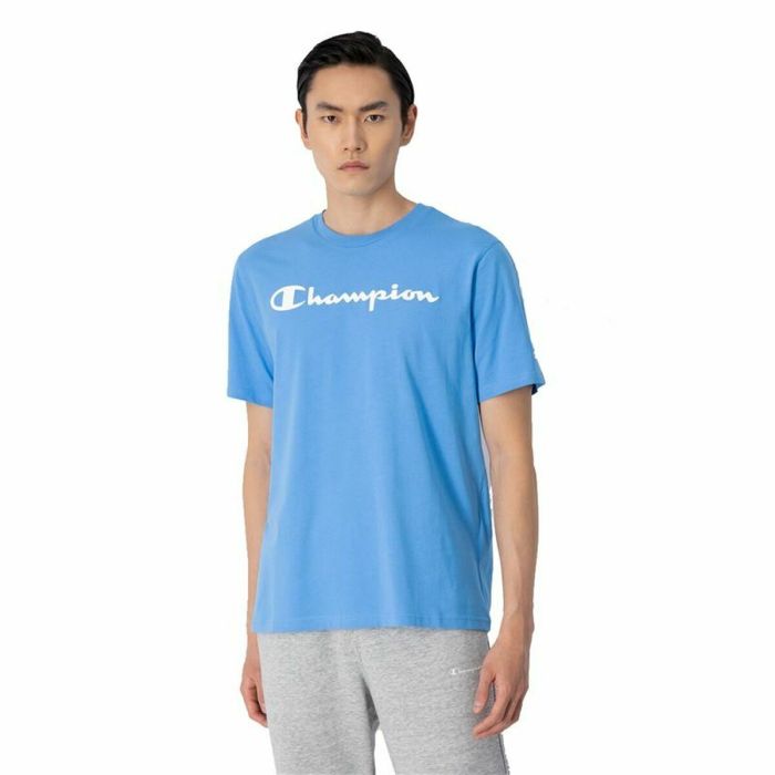 Camiseta de Manga Corta Hombre Champion Crewneck Azul 4