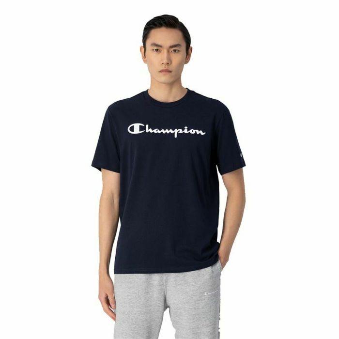 Camiseta de Manga Corta Hombre Champion Crewneck Azul 3