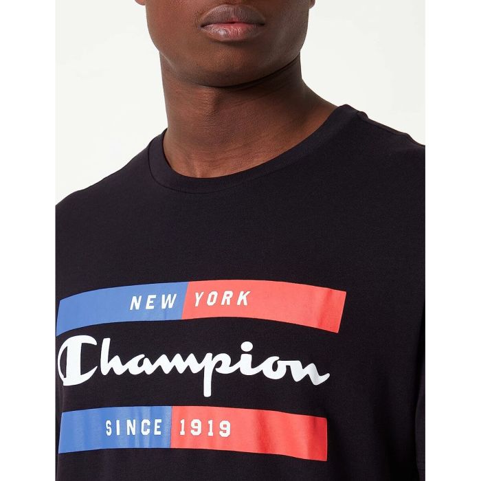 Camiseta de Manga Corta Hombre Champion Crewneck Negro 2 Camiseta de Manga Corta Hombre Champion Crewneck Negro 2