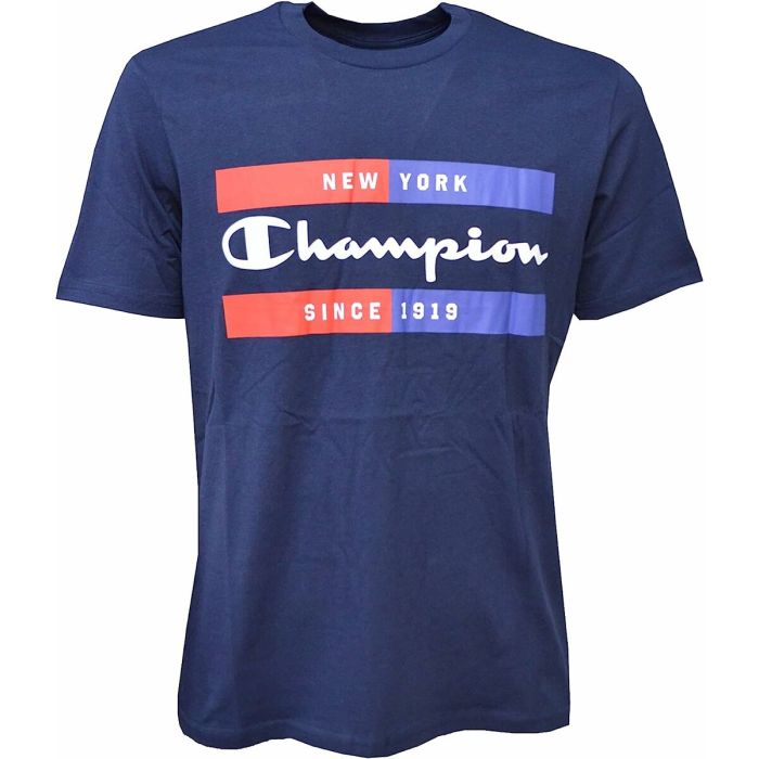 Camiseta de Manga Corta Hombre Champion Crewneck Azul 1