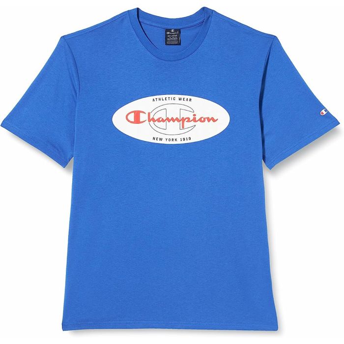 Camiseta de Manga Corta Hombre Champion Crewneck Azul 4