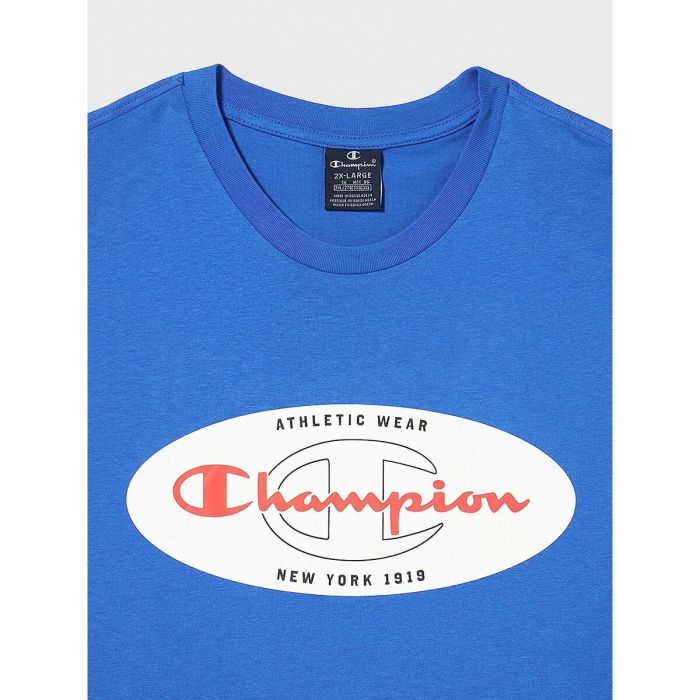 Camiseta de Manga Corta Hombre Champion Crewneck Azul 3