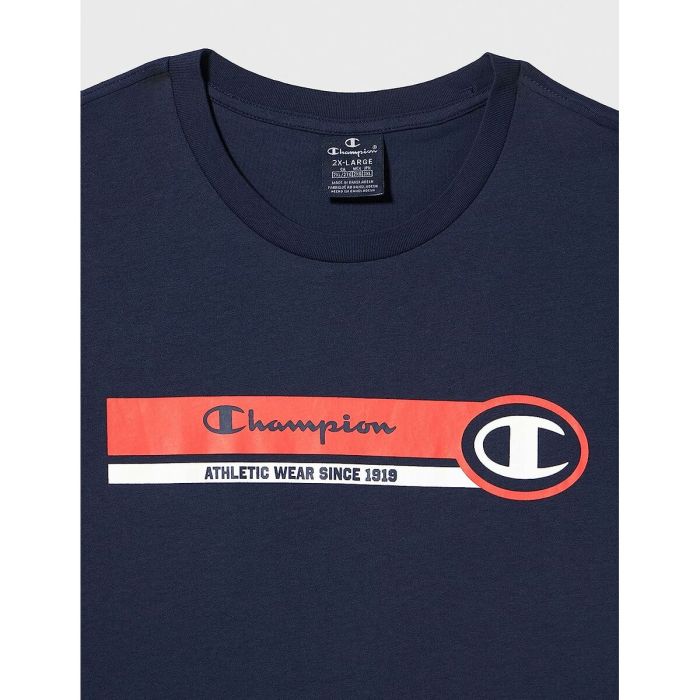 Camiseta de Manga Corta Hombre Champion Crewneck Azul 3