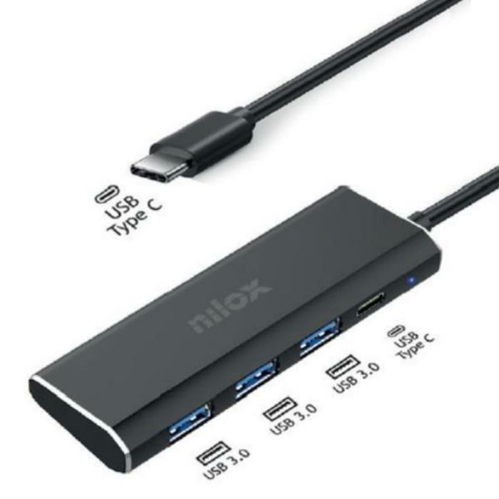 Hub USB Nilox NXHUBUSBC03 Negro