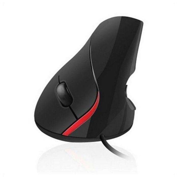 Ratón Ergonómico Óptico Ewent EW3156 1000 dpi USB Negro Rojo/Negro