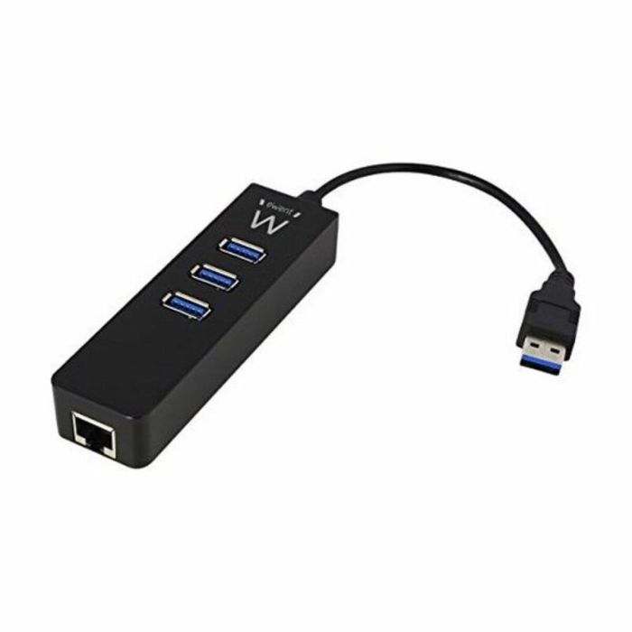 Hub USB Ewent AAOAUS0127 3 x USB 3.1 RJ45 Plug and Play 3