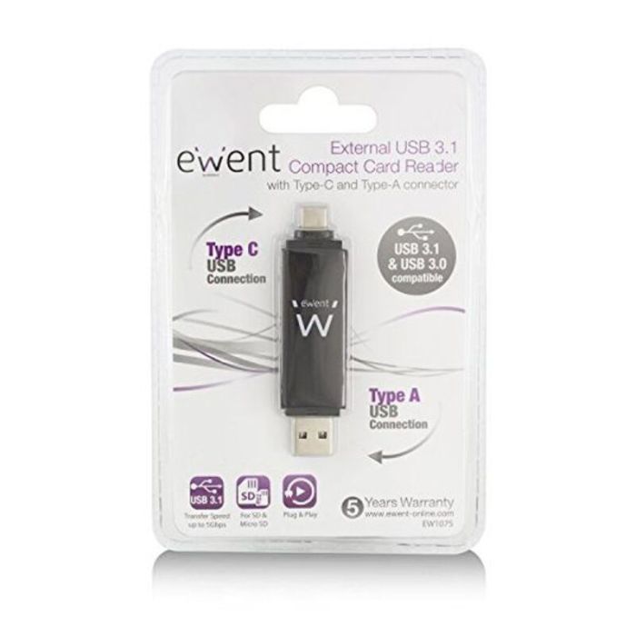 Lector de Tarjetas Ewent EW1075 USB 3.1 Gen 1 Negro 1