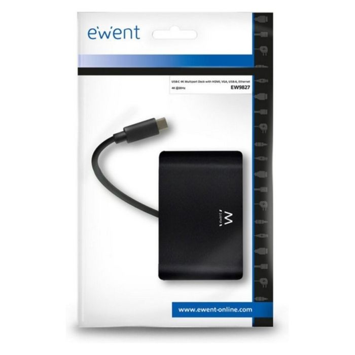 Dockstation Ewent EW9827 USB C HDMI VGA RJ45 4K 5 Gbps 1