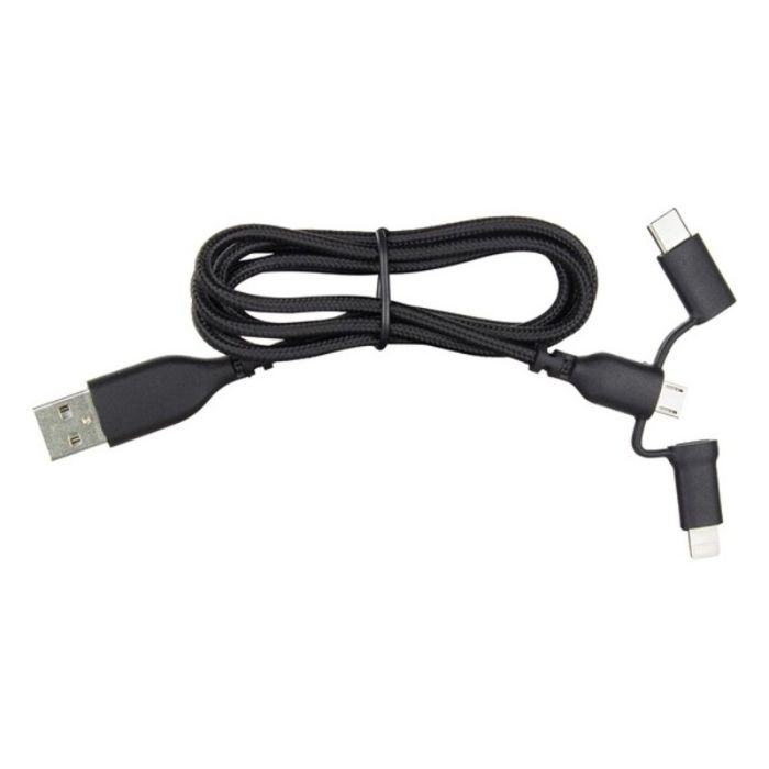 Cable USB a USB-C y Lightning Ewent EW1376 (1 m) Negro 2