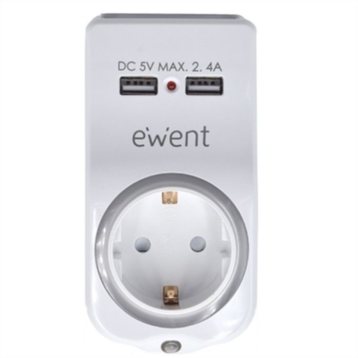 Enchufe Pared con 2 Puertos USB Ewent EW1225 16A 3680 W