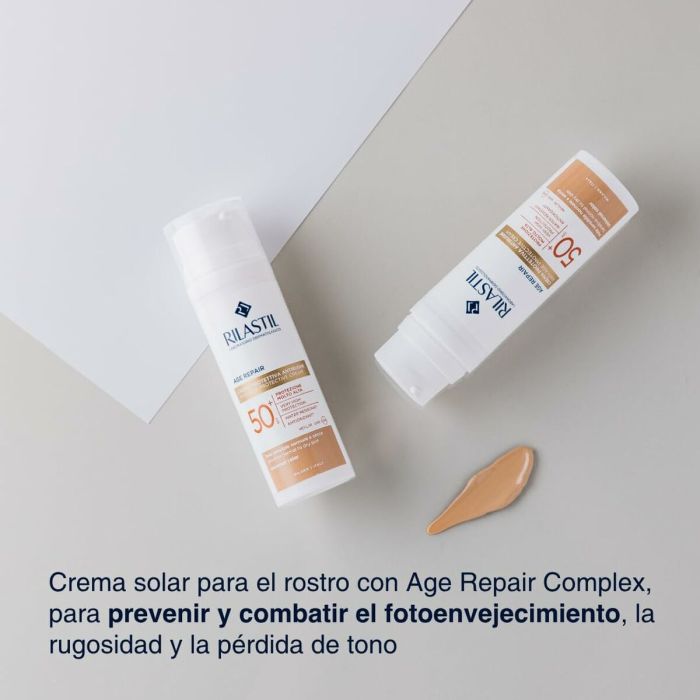 Protector Solar con Color Rilastil Age Repair SPF 50+ 50 ml Antiedad 1