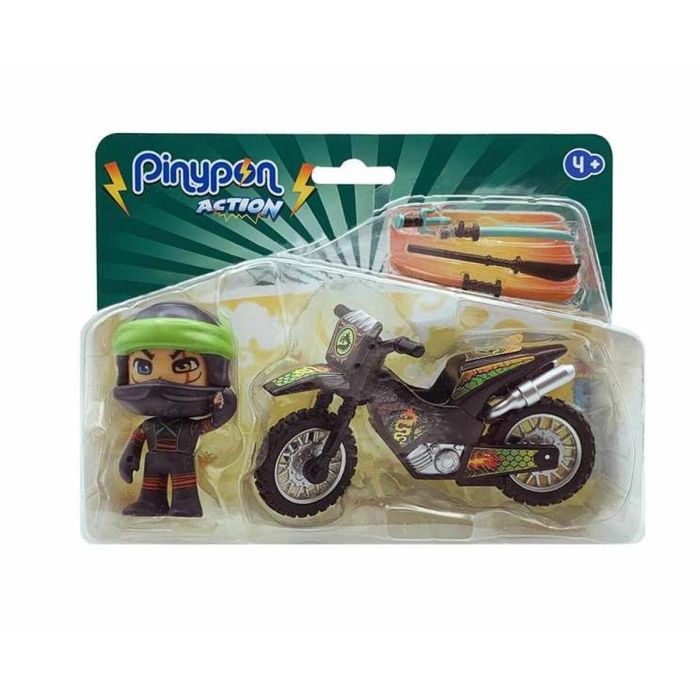 Figura ninja pinypon action con moto. incluye 4 accesorios de armas ninja. Figura ninja pinypon action con moto. incluye 4 accesorios de armas ninja.