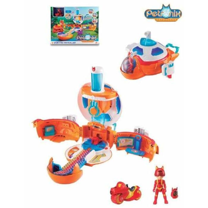 Cuartel general petronix con luces y sonidos ¡se transforma en submarino, barco y avión! incluye figura con moto 41x32x14,50 cm Cuartel general petronix con luces y sonidos ¡se transforma en submarino, barco y avión! incluye figura con moto 41x32x14,50 cm
