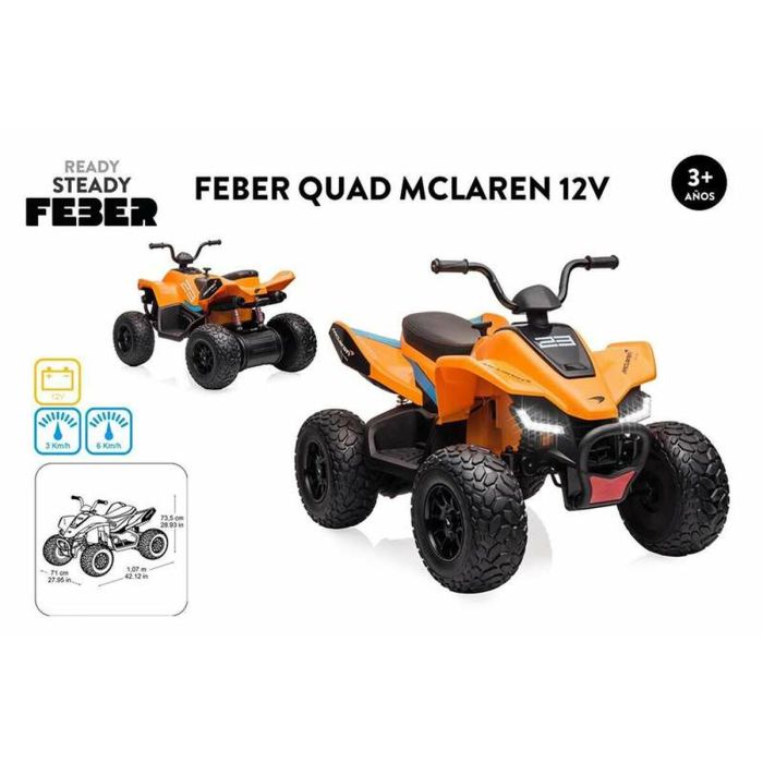 Quad Eléctrico Feber McLaren MCL 35 Liveries JL212 Naranja 12 V 2