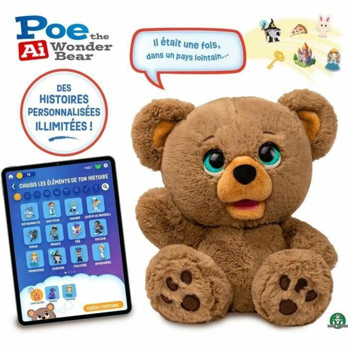 Oso poe cuentacuentos inteligencia artificial 30 cm, crea una historia única y completamente personalizada