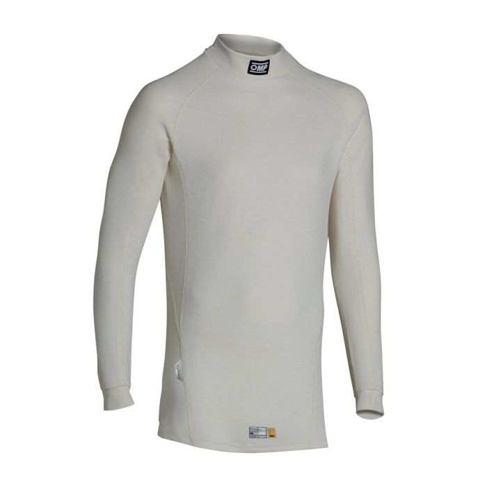 Omp OMPIE0-0771-A01-020-XS Camiseta Interior Ignífuga Nivel Básico First FIA 8856-2018 Blanco Talla XS