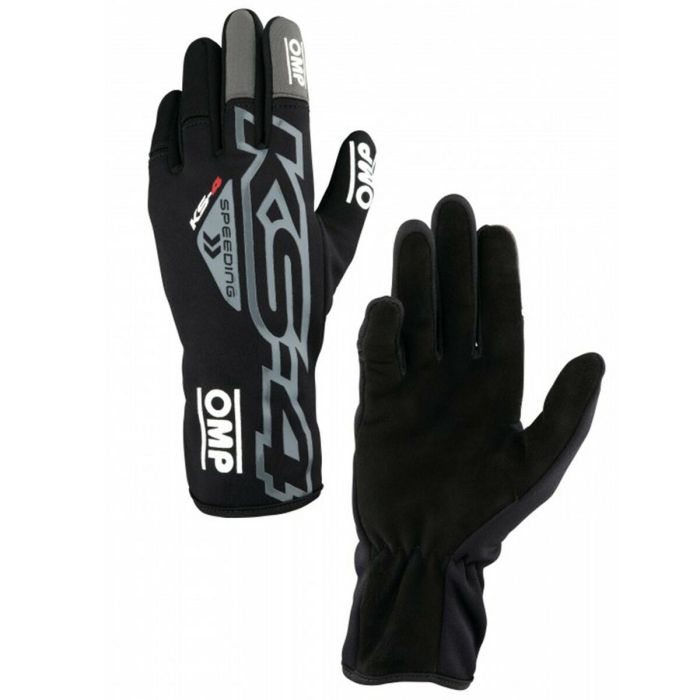 Omp OMPKB0-2750-A01-071-S Guantes Karting Ks-4 Negros Talla S - Modelo Renovado, Piel de Ante para Mejor Agarre, Protección Mano