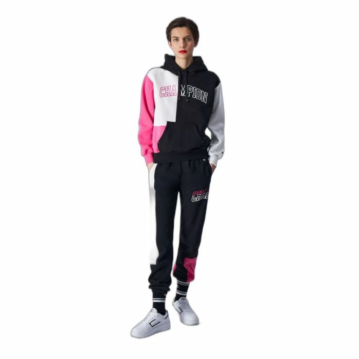 Sudadera con Capucha Mujer Champion Legacy Blanco Rosa Negro 3